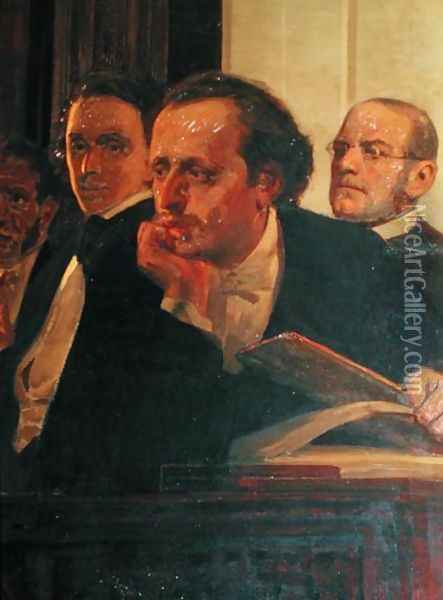 Michal Kleopas Oginski (1765-1833), Frederic Chopin (1810-49) and Stanislaw Moniuszko (1819-72), from Slavonic Composers, 1890s (detail) Oil Painting - Ilya Efimovich Efimovich Repin