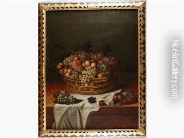 Corbeille De Fruits Sur Un Entablement Oil Painting - Paul Dorival
