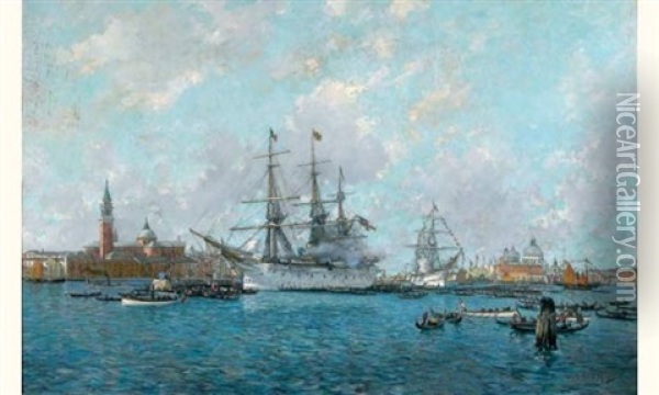 Venise, La Lagune Oil Painting - Gustav Adolf Van Hees