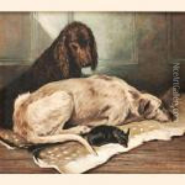 Companions Oil Painting - John Emms