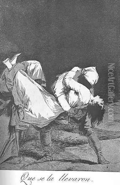 Caprichos - Plate 8: They Carried her Off Oil Painting - Francisco De Goya y Lucientes