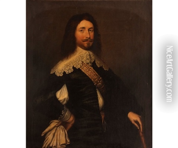 Portrait Of A Cavalier Oil Painting - Cornelis van Ceulen