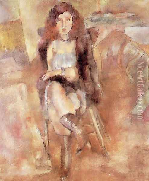 Seated Woman III Oil Painting - Jules Pascin