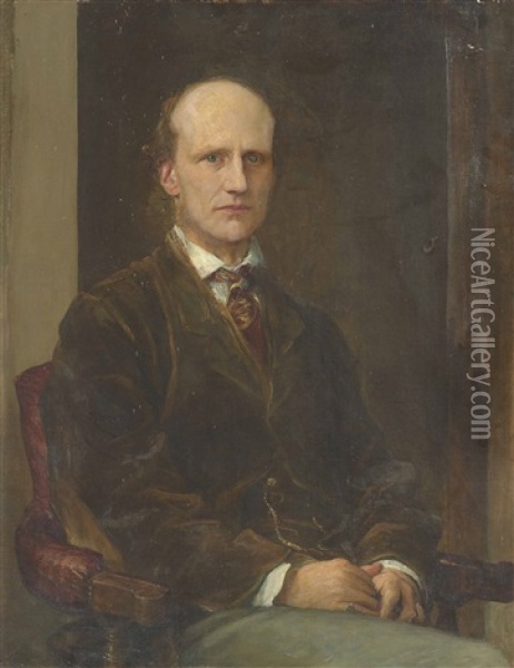 Portrait Of Horace Davey, Baron Davey (1833-1907) Oil Painting - George Frederick Watts
