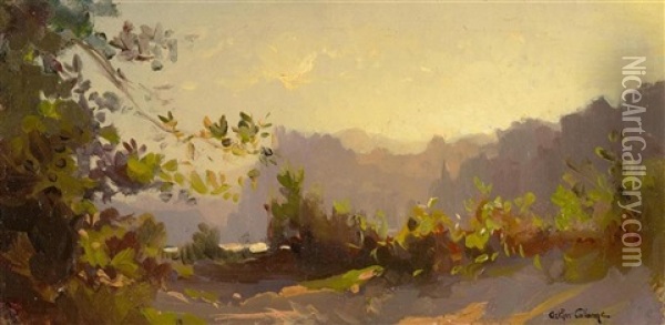 A Landscape Study Oil Painting - Jean-Baptiste-Arthur Calame