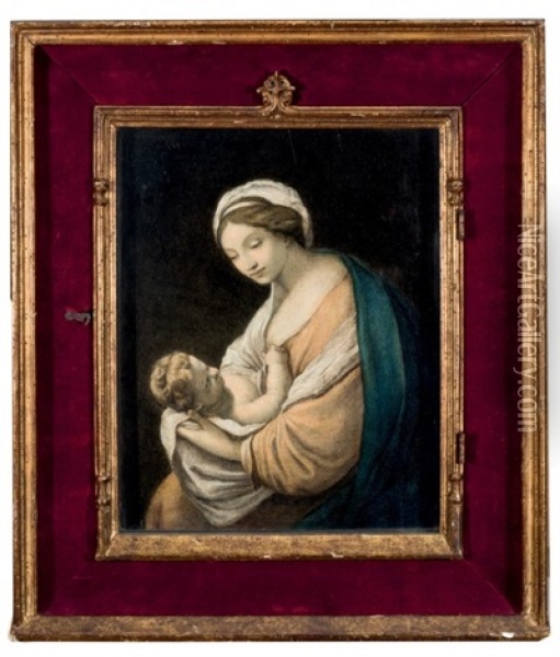 Virgen Con Nino Oil Painting - Giovanni Battista Salvi (Il Sassoferrato)