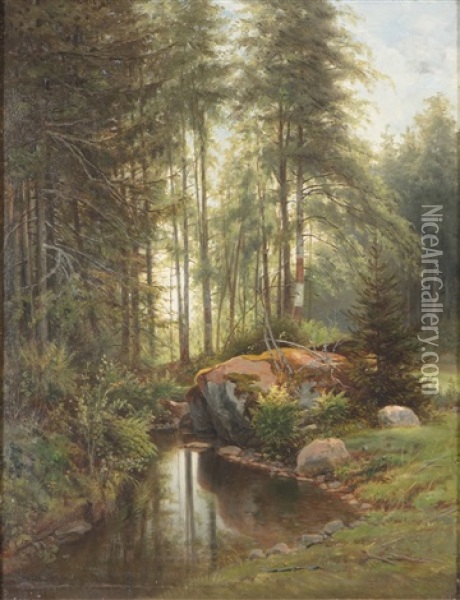 Forest Landscape Oil Painting - Johan Knutson