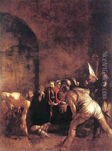 Burial of St Lucy Oil Painting - Michelangelo Merisi Da Caravaggio