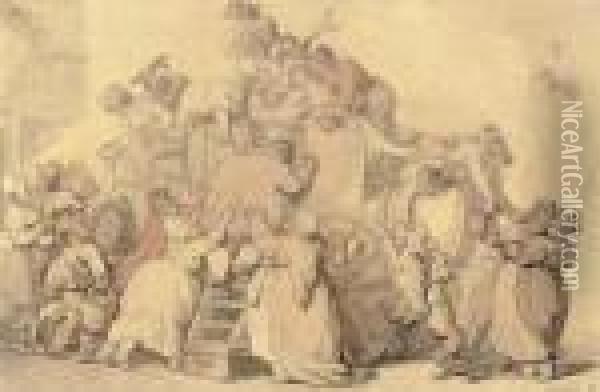 The Departure Of The Stage Coach Oil Painting - Thomas Rowlandson