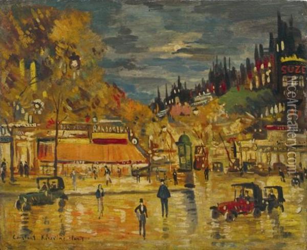 Veduta Notturna Di Parigi Oil Painting - Konstantin Alexeievitch Korovin
