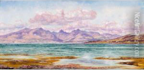 The Coast At Garroch Head Oil Painting - John Edward Brett