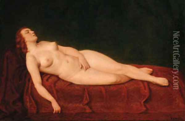 A reclining nude Oil Painting - Friedrich Emil Klein