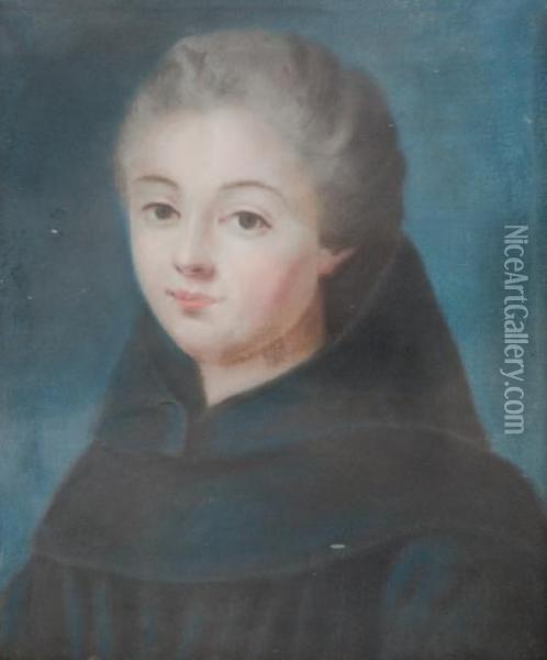 Portrait De Louise Anne De Bourbon,dite Mademoiselle De Charolais En Penitente  Oil Painting - Maurice Quentin de La Tour