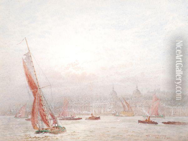 Off Greenwich Oil Painting - Frederick E.J. Goff