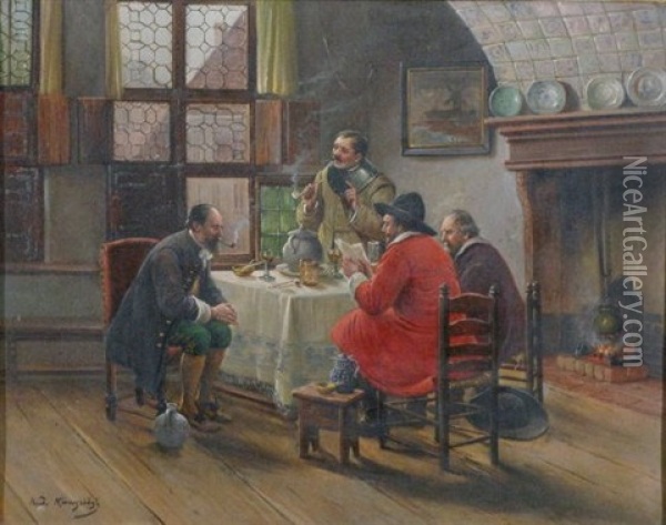 The Lecture Oil Painting - Rudolf Klingsboegl