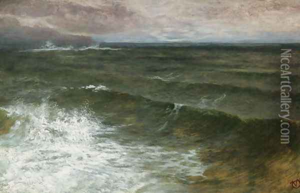 Lannacombe Bay Start Point in the Distance Oil Painting - George Vicat Cole