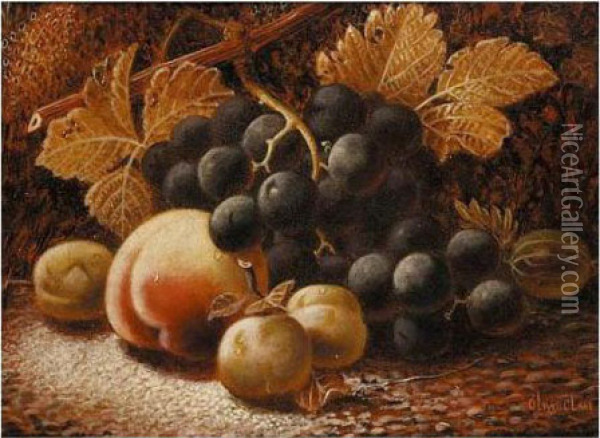 Still Life Study Of Fruit Oil Painting - Oliver Clare