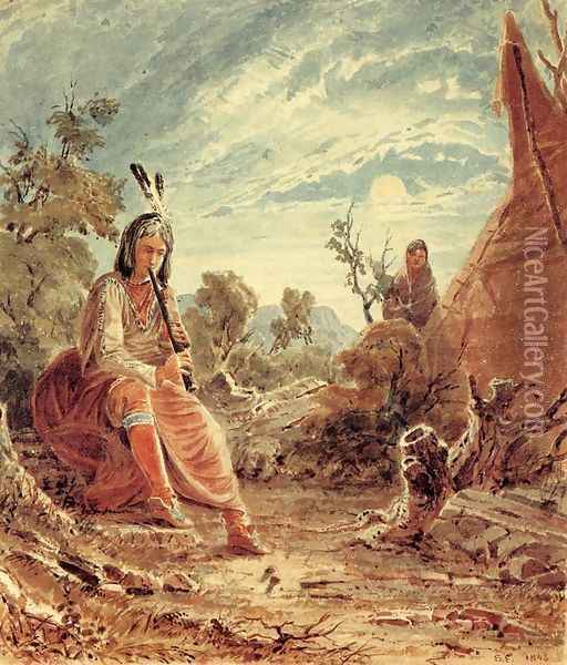 Indians in Camp Oil Painting - Seth Eastman