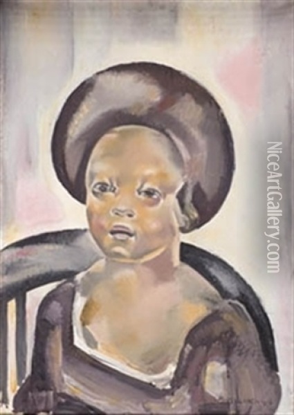 L Enfant Au Chapeau Oil Painting - Maria Blanchard