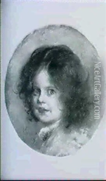 Kleines Madchen Mit Lockigem Haar Oil Painting - Franz Seraph von Lenbach