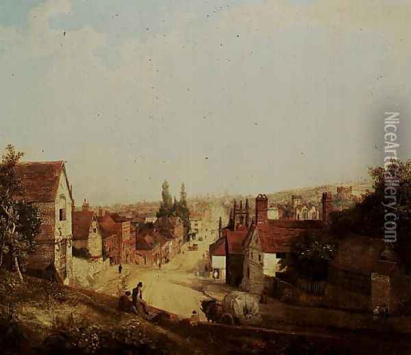 Old Guildford Oil Painting - Henry Pether