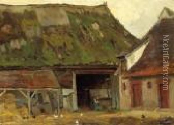 Ein Niederlandischer Bauernhof Oil Painting - Gilbert Von Canal