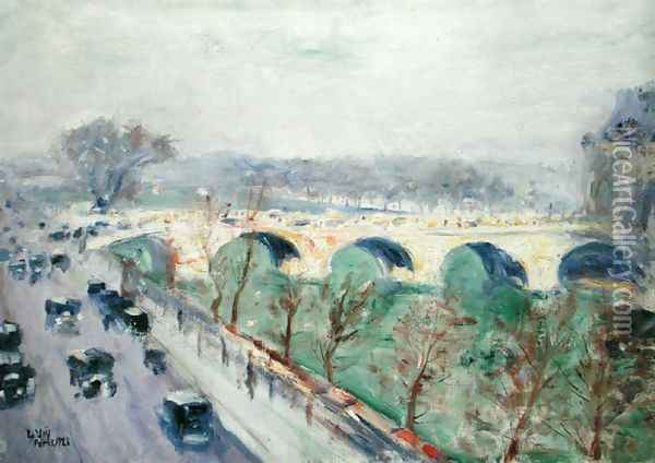 The Pont Royal in Paris, 1928 Oil Painting - Lesser Ury