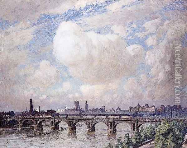 Waterloo Bridge in the Sun 1916 Oil Painting - Emile Claus