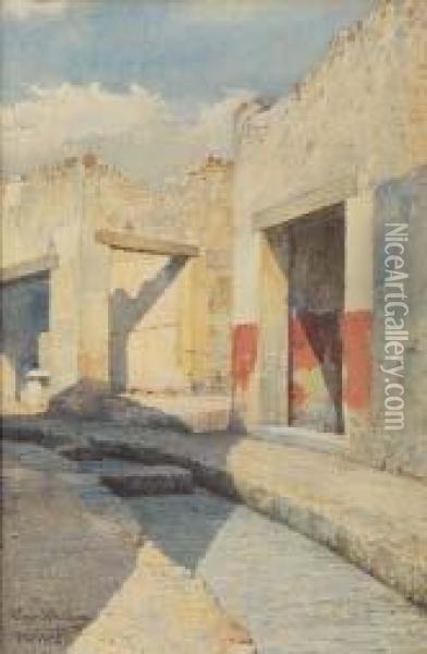 Pompei Oil Painting - Luigi Bazzani