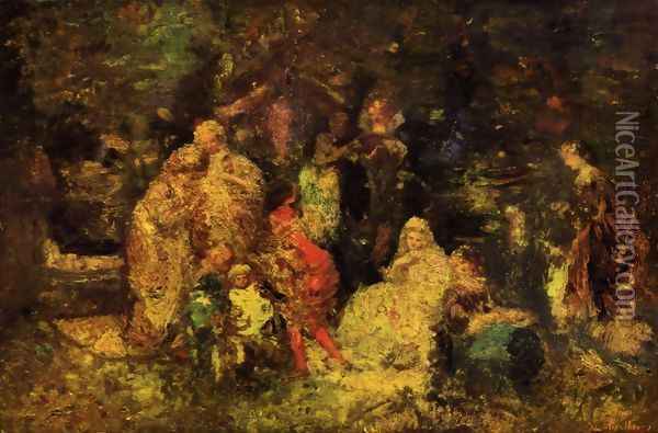 As you like it Oil Painting - Adolphe Joseph Thomas Monticelli