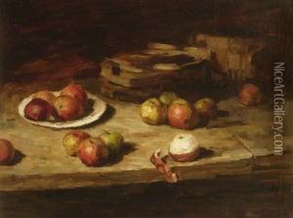 Stillleben Mit Apfeln Oil Painting - Carl Schuch