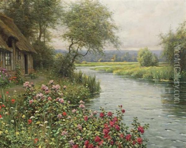 A River In Normandy Oil Painting - Louis Aston Knight
