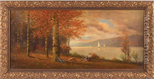 Hudson River Scene Oil Painting - Ella Condie Lamb