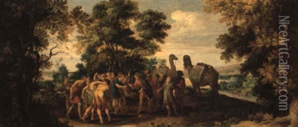 Joseph Sold Into Slavery Oil Painting - Jasper van der Laanen