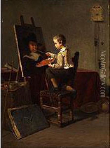 Der Junge Kunstler Oil Painting - Pierre Joseph Toussaint