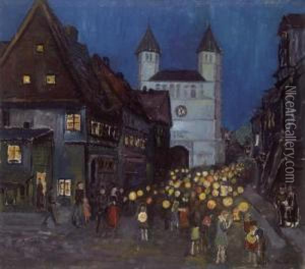 Night-time Procession Oil Painting - Max Stern