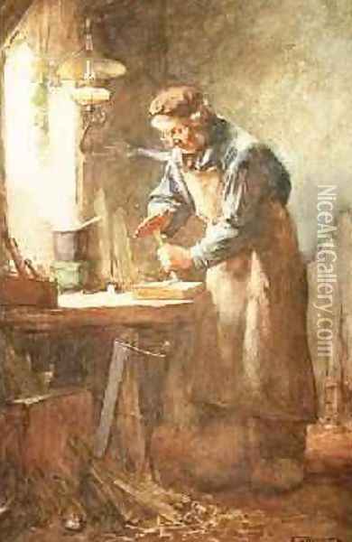 The Carpenters shop Oil Painting - Tony Lodewijk George Offermans