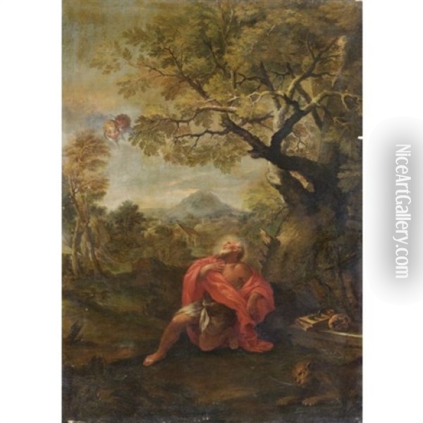 San Gerolamo Oil Painting - Abraham Brueghel