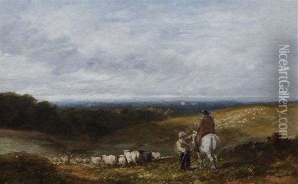Changing Pastures Oil Painting - David Cox the Elder