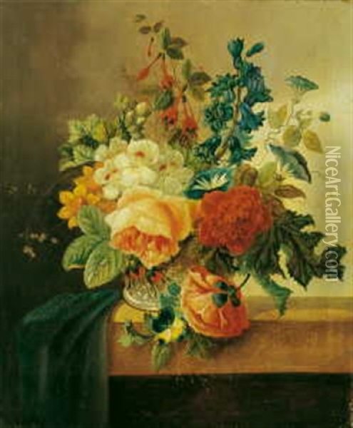 Blumenstilleben Oil Painting - Johannes Cornelis de Bruyn