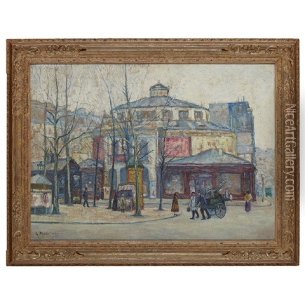 City Scene In Winter Oil Painting - Gustave Madelain