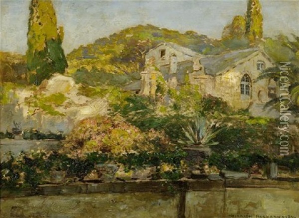 Abend In Der Villa Falconieri Oil Painting - Heinrich Hermanns