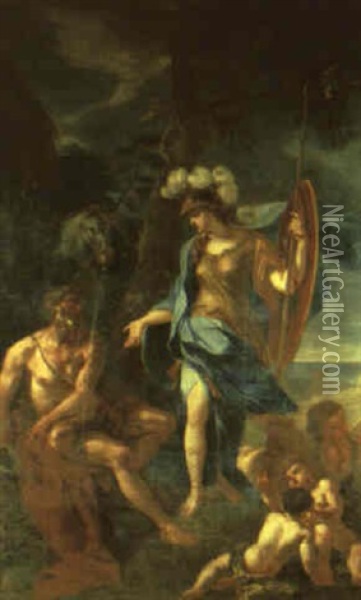Erminia And The Shepherds Oil Painting - Francesco de Mura