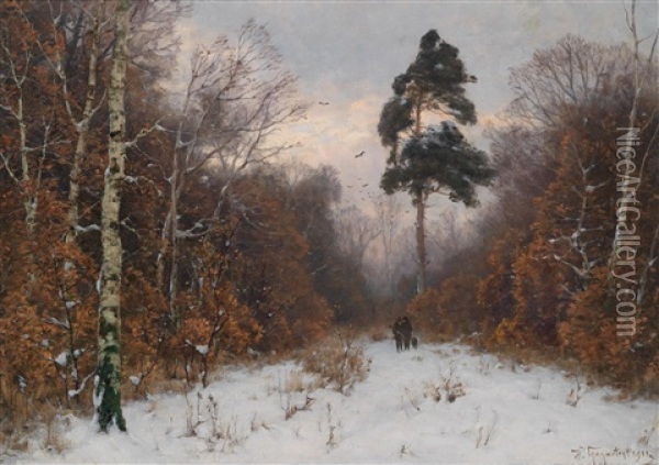 Winterwald Oil Painting - Heinrich Gogarten