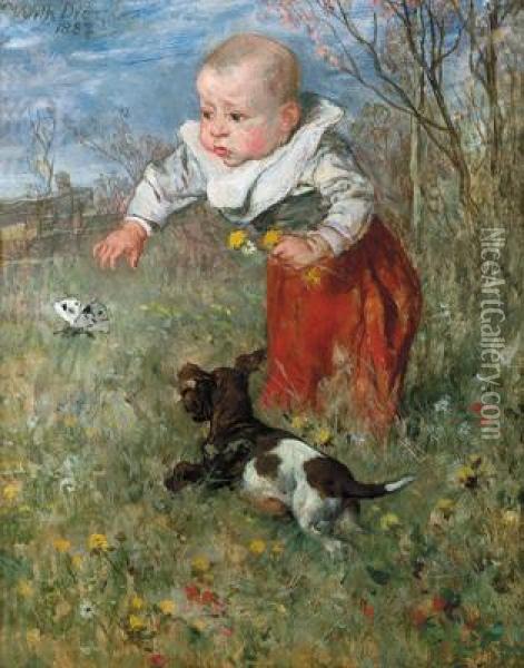 Der Schmetterling Oil Painting - Wilhelm Von Diez