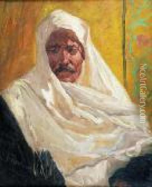 Arabski Szejk Oil Painting - Franz Roubaud