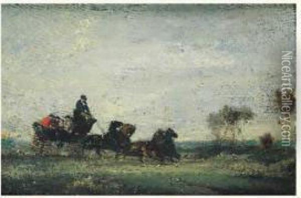 Break A Quatre Chevaux Oil Painting - Gustave Moreau