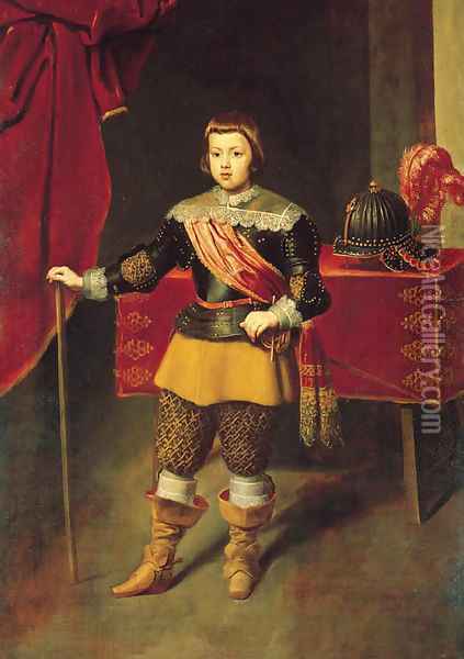 Portrait of the Infante Baltasar Carlos, son of Philip IV and Isabella of Bourbon Oil Painting - Diego Rodriguez de Silva y Velazquez