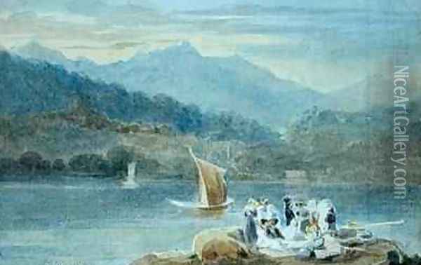 Picnic at Windermere looking towards Brathay Oil Painting - John Harden