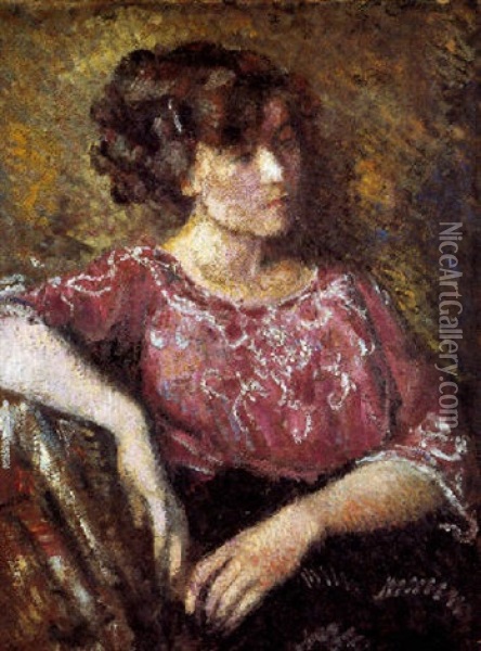 La Dame Pensive Oil Painting - Georges Lemmen